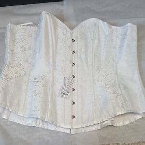 Authentic White Floral Lace Corset Bustier